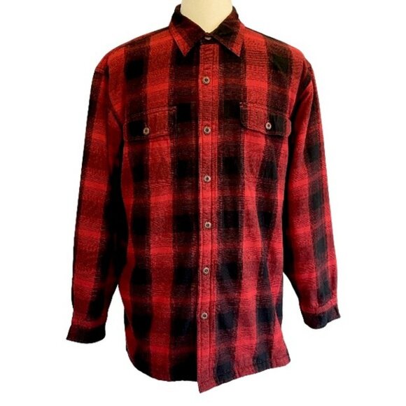 RedHead fleece-lined red & black plaid long sleeved jacket. Men’s size XL - Picture 1 of 13